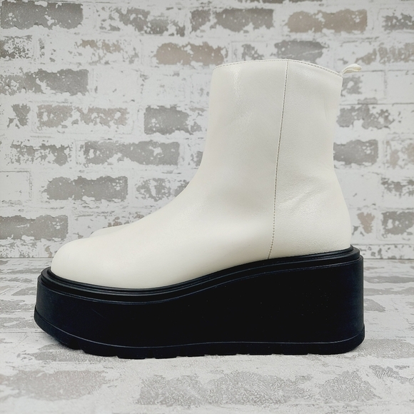 New Bp Milo White Vegan Zip Up Platform Ankle Boots i19 - Picture 1 of 15